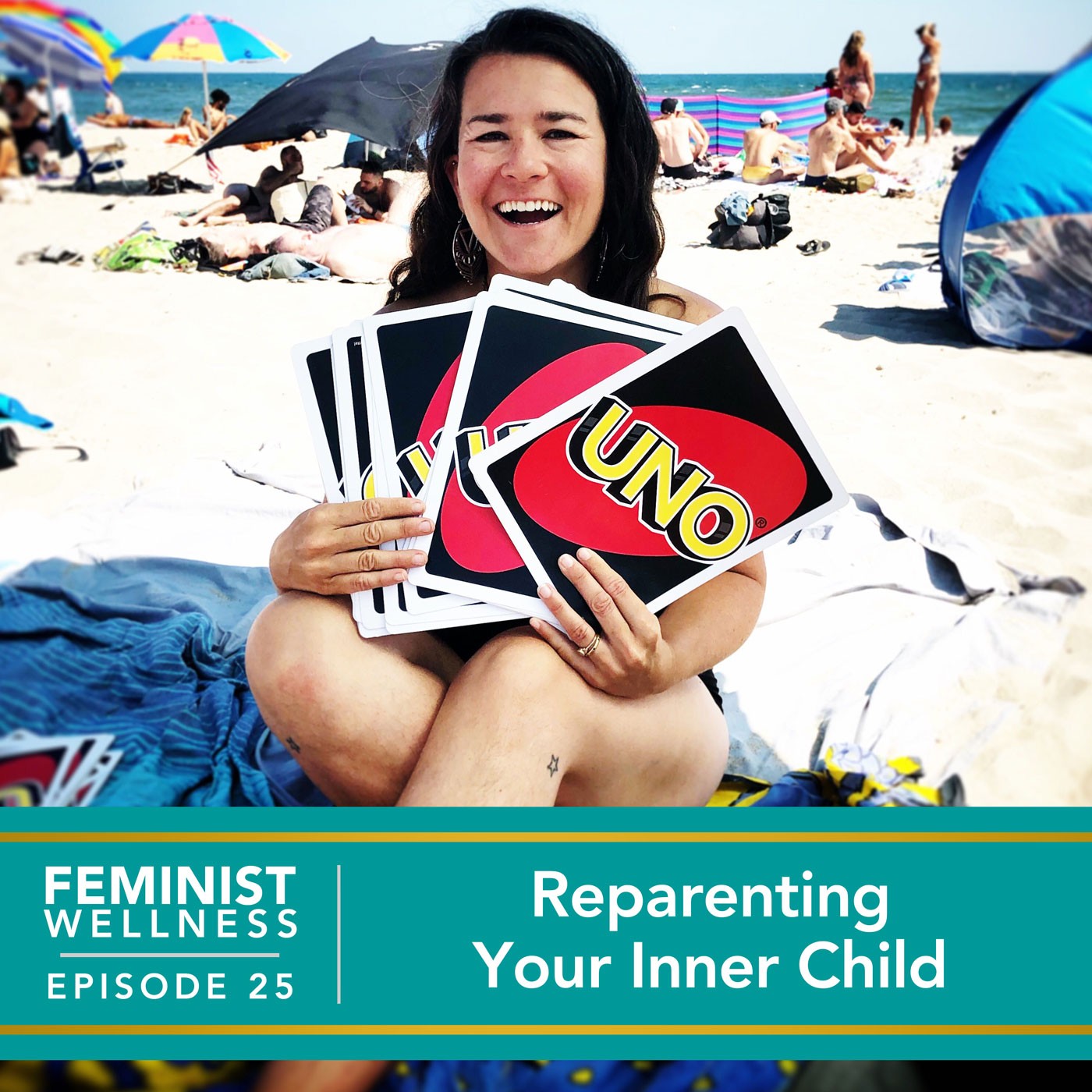 woman on beach reparenting their inner child